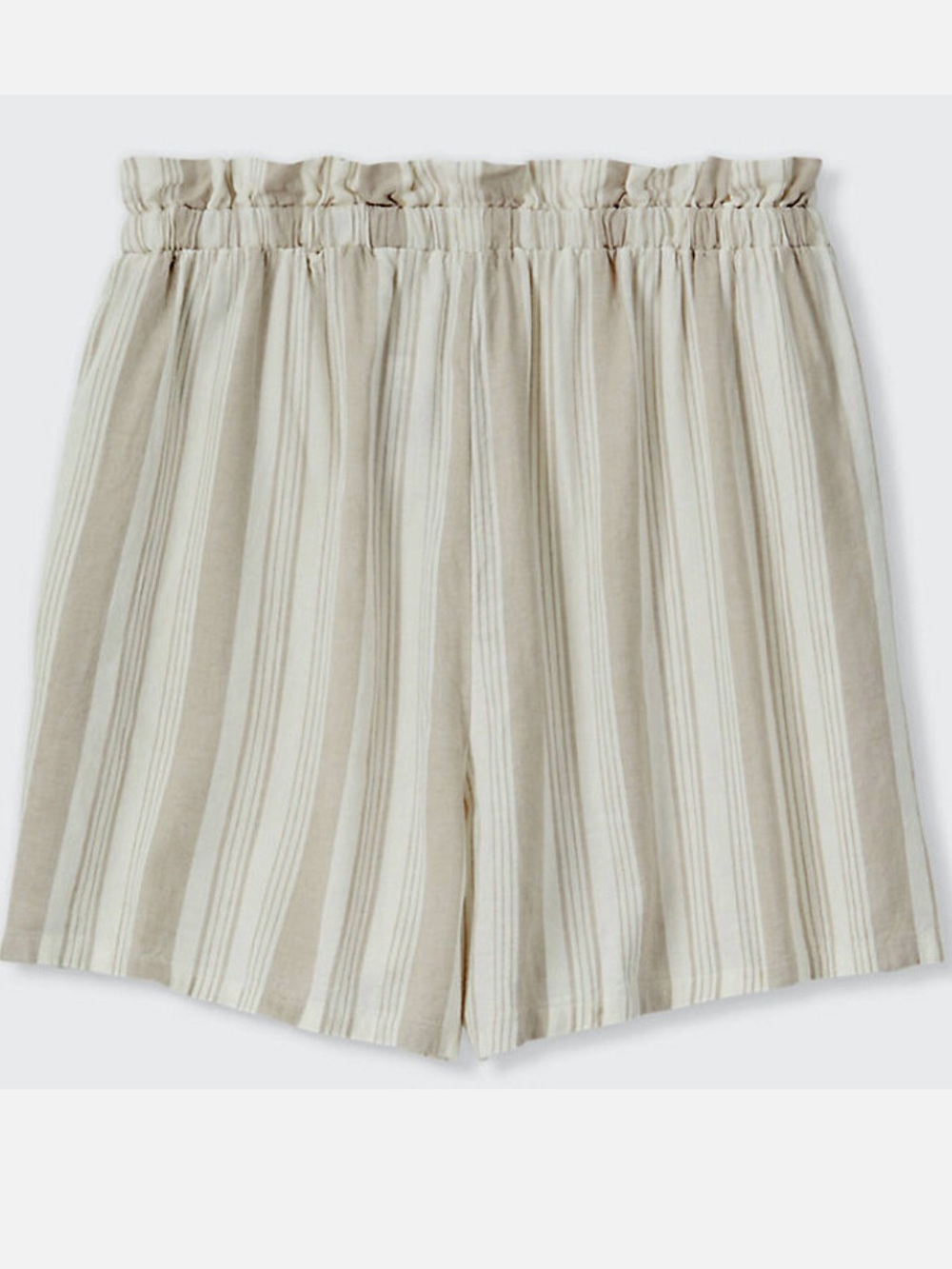 Torrid 2x 18/20 Striped Linen-Blend Paperbag Women’s Shorts - Cream & Taupe NWT - Picture 2 of 10